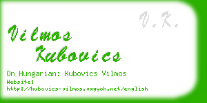 vilmos kubovics business card